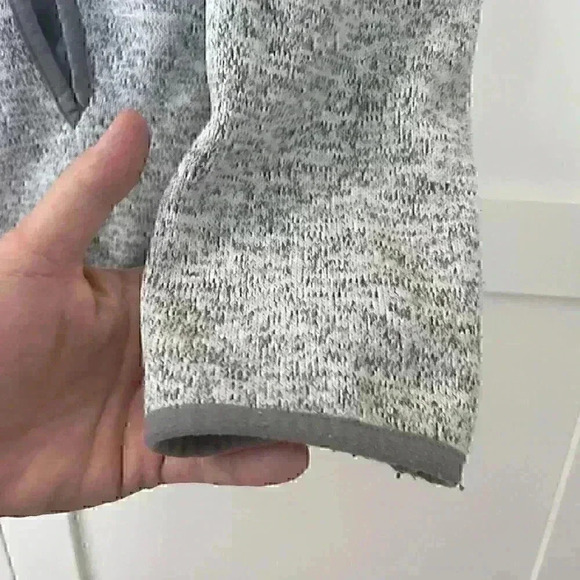 Thread & Supply Womens M Hooded LS 1/4 Button Pullover Heather Gray Pockets - Picture 8 of 13